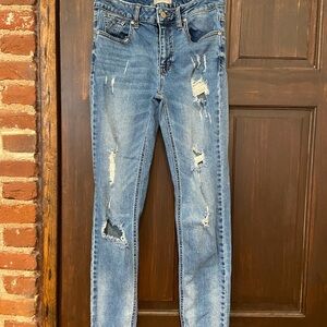 Altar'd State Blue Skinny Jeans Distressed Style